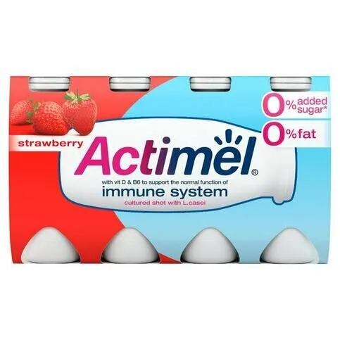 Actimel 0.1% Fat Strawberry 8x100g