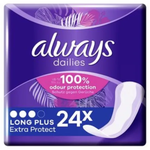 Always Dailies Extra Protect Long Plus Pantyliner 24 Pack