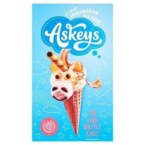 Askeys Pink Waflle Cones 10pk