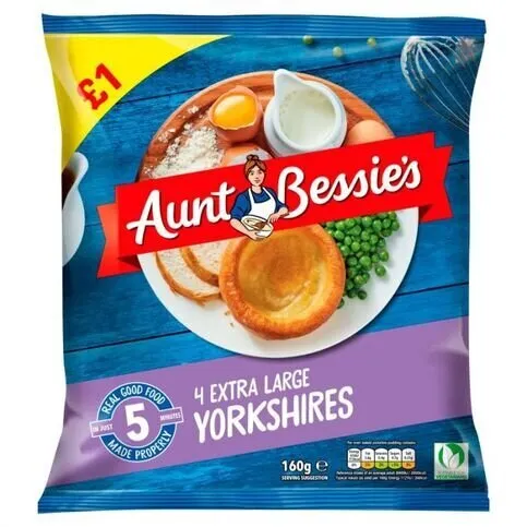 Aunt Bessie's  4 Extra Large Yorkshire Puddings 160g PM £1