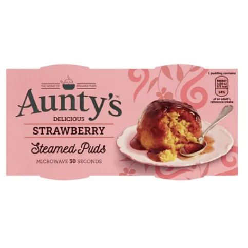 Auntys Strawberry Puddings 2X95g