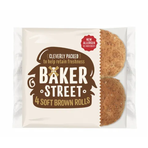Baker Street 4 Soft Brown Bread Rolls