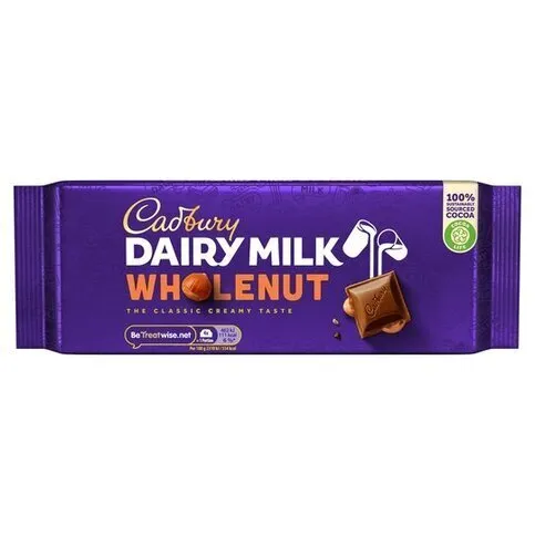 Cadbury Dairy Milk Whole Nut Chocolate 180G