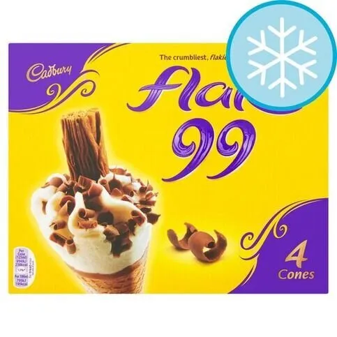 Cadbury Flake Ice Cream Cone 4pk