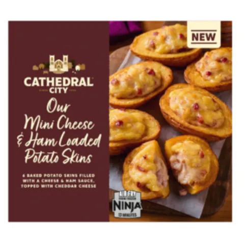 Cathedral City Our Mini Cheese & Ham Loaded Potato Skins 266g
