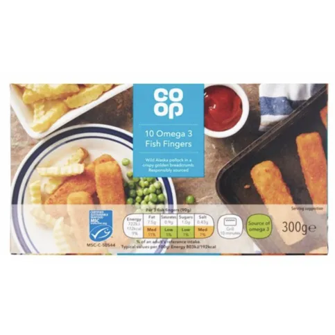 Co-op 10 Omega 3 Fish Fingers 300g