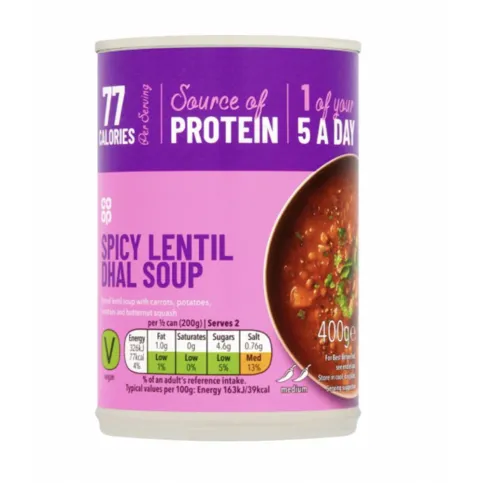 Co op Spicy Lentil & Dahl Soup 400g