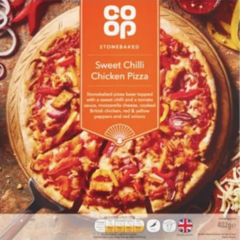 Co-op Stonebaked Sweet Chilli Chicken Pizza Frozen 377g