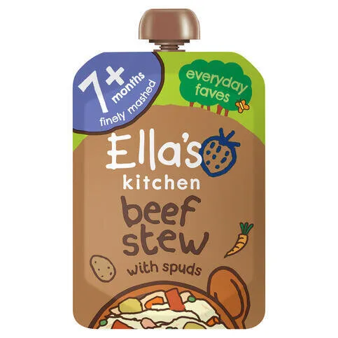 **DATED MAR26** Ella's Kitchen Organic Beef Stew Baby Food Pouch 7+ Months 130g