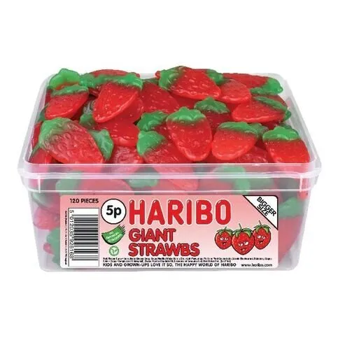 Haribo Giant strawbs Tub 825G