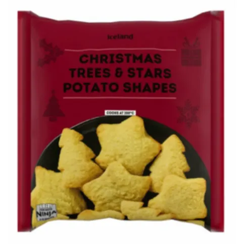 Iceland Christmas Trees & Stars Potato Shapes 400g