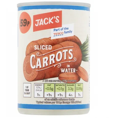 Jack's Sliced Carrots in Water 300g
