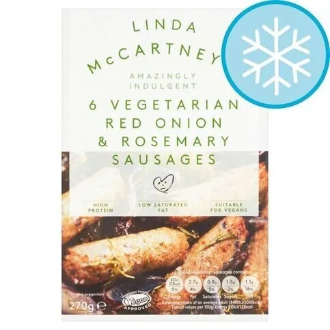 L/ Mccartney 6 Veggie Red Onion & Rosemary Sausages 270g