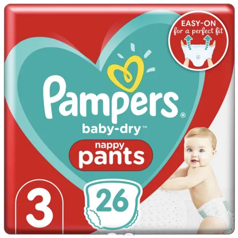 Pampers Baby-Dry Nappy Pants, Size 3 (6-11kg)