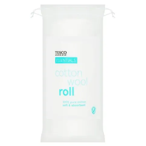 Tesco Essentials Cotton Wool Roll 180G