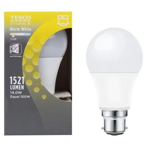 Tesco LED Classic BC Warm White 100w Light Bulb