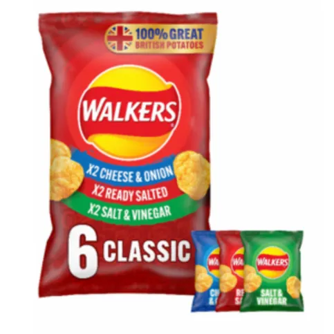 Walkers Classic Variety Multipack Crisps 6x25g