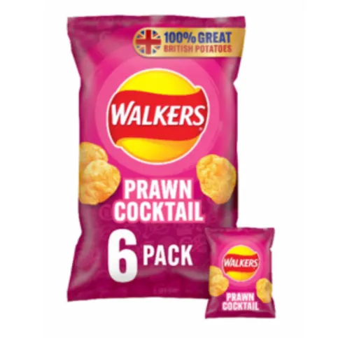 Walkers Prawn Cocktail Multipack Crisps 6 x 25g