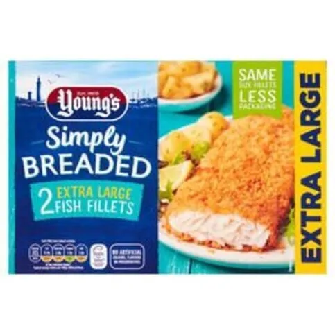 Young's Simply Breaded 2 Extra Large Fish Fillets 300g